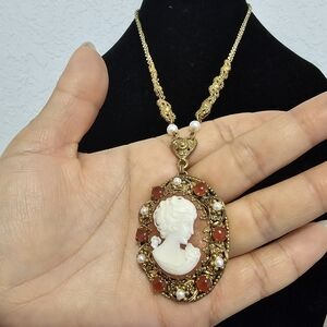 RARE vintage 1950's West Germany Cameo necklace